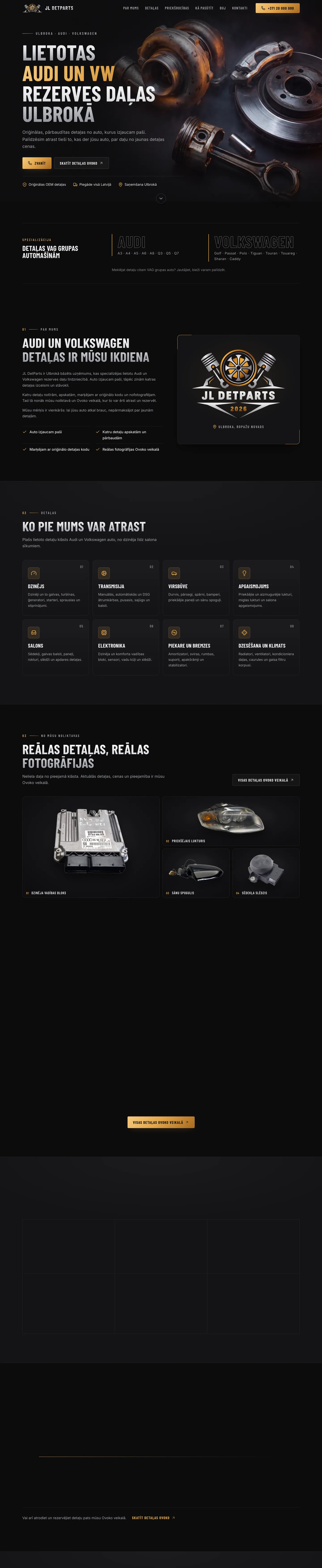 JL DetParts website on a desktop screen